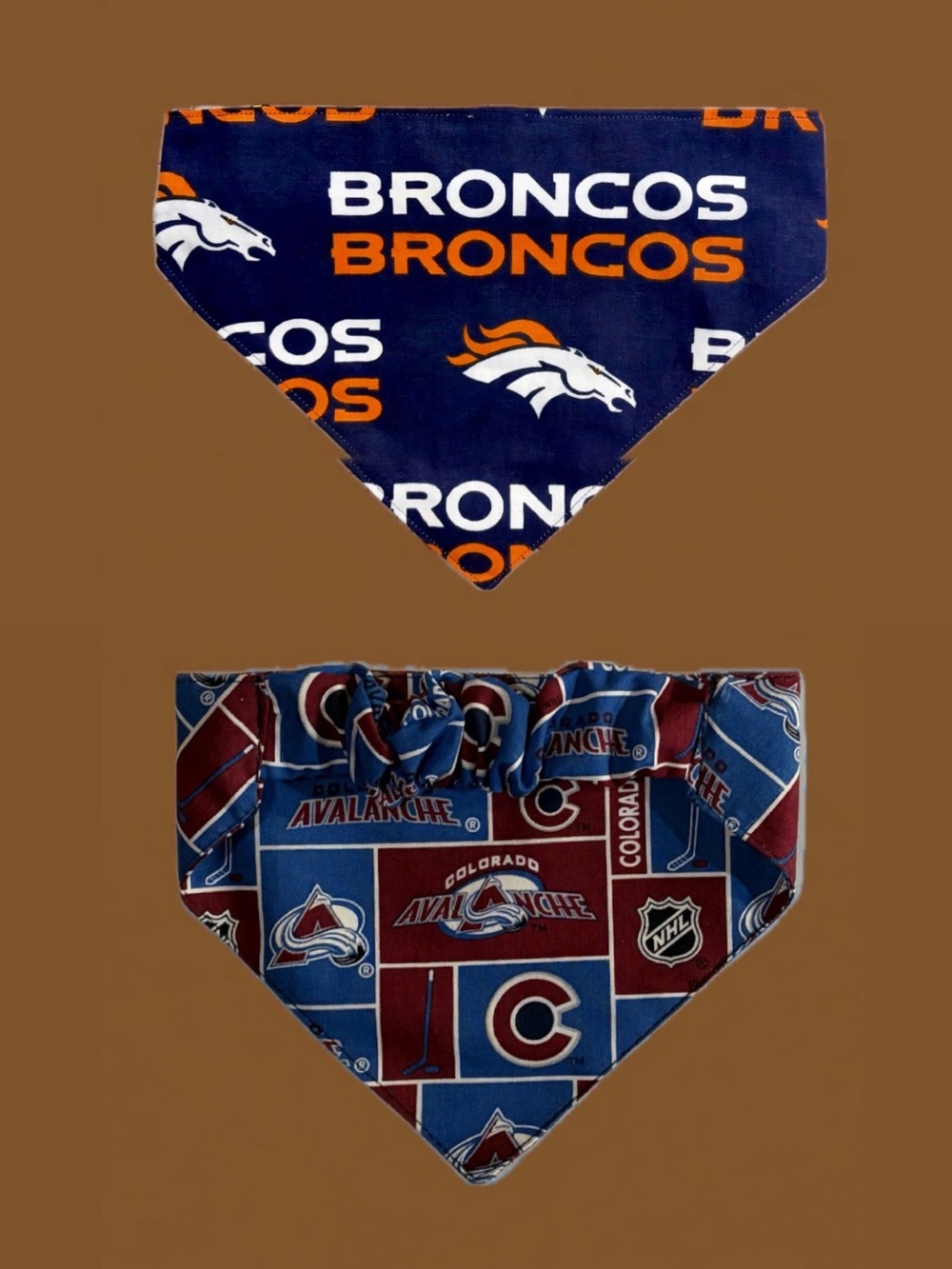 Colorado Avalanche or Denver Broncos Scrunchie Bandana Handmade by me!